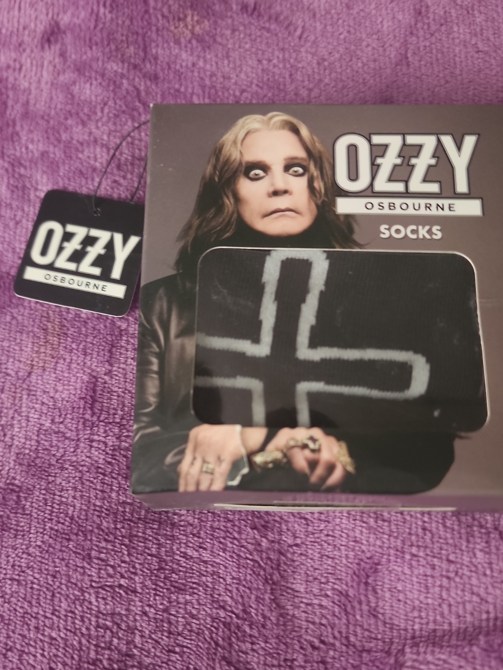 OZZY! Black Cross Logo Crew Socks ☆ HALLOWEEN